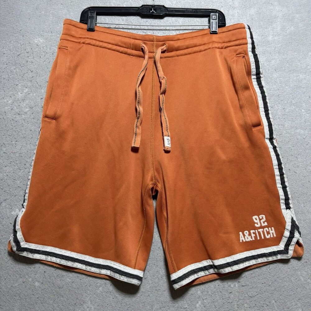 Y2K Vintage Abercrombie & Fitch Stitched Casual Lounge Shorts Orange Sz Small